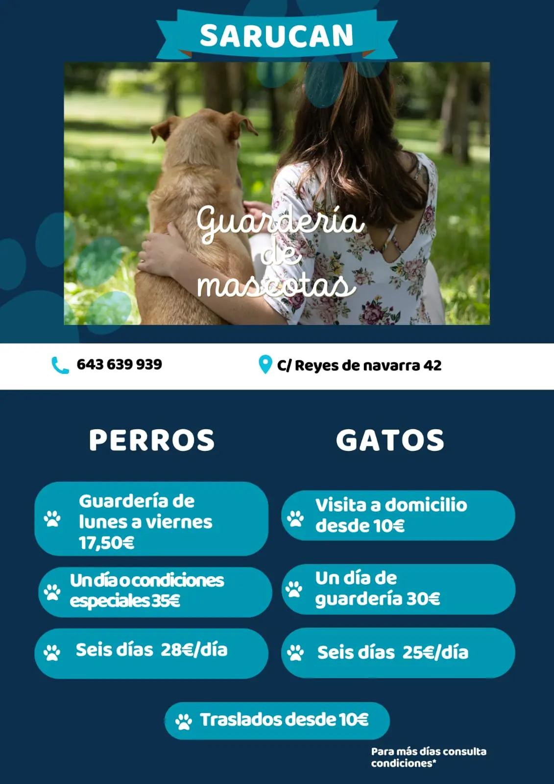 Sarucan Precios guardería de perros Vitoria